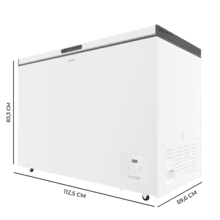 Bolero CoolMarket Chest 299 blanc E Congélateur horizontal blanc, 84,5 cm de haut et 111,5 cm de large, d'une capacité de 299 L, compresseur Inverter Plus, transformable en réfrigérateur, classe énergétique E et avec mode Congélation Rapide