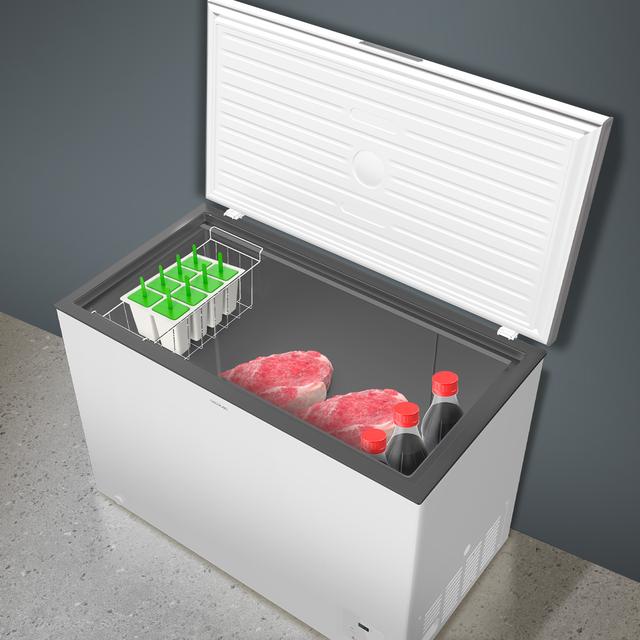 Bolero CoolMarket Chest 299 white E Cogelador horizontal blanco, 84,5cm alto y 111,5cm ancho, con 299 L de capacidad, compresor Inverter Plus, conversible a frigorífico, clase energética E y con modo Fast Freezing