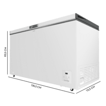 Bolero CoolMarket Chest 400 white E Cogelador horizontal blanco, 83,5cm alto y 136,5cm ancho, con 400 L de capacidad, compresor Inverter Plus, conversible a frigorífico, clase energética E, dos cestas y con modo Fast Freezing