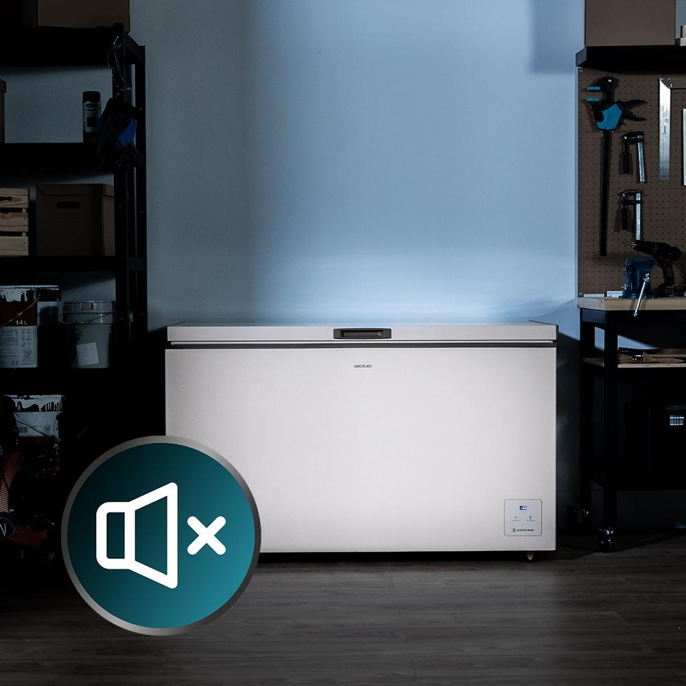 Cecotec Bolero CoolMarket Chest 400 White E – Horizontal-Gefrierschrank 400L Mit Inverter Plus Kompressor, Energiesparend, Schnellgefrierfunktion & Kühlmodus, 2 Körbe