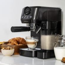 Power Espresso 20 Steel Pro Latte Halbautomatische Kaffeemaschine mit 20 bar, Manometer, Thermoblock und Milchtank.