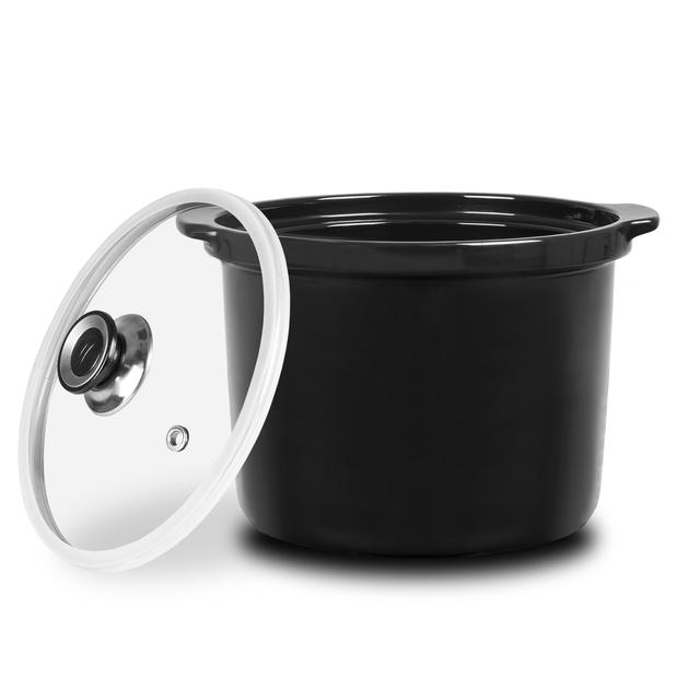 Cuve en céramique Slowpot. Cuisson lente et à basse température avec votre autocuiseur programmable Olla GM, couvercle en verre qui convient pour tous les autocuiseurs programmables de 6 litres