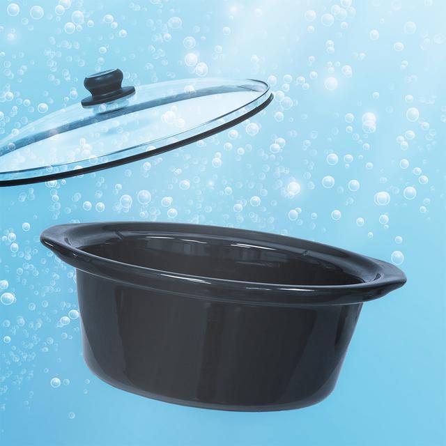 Chup Chup Magic Olla de cocción Lenta de 5,5 litros, cubeta cerámica con Forma Ovalada, Tapa de Cristal con Junta de Silicona y un Completo recetario. (Digital)