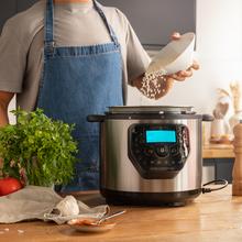 Programmierbarer 6-Liter-Kocher Olla GM H Deluxe Fry mit Heißluftfritteusendeckel und Waage.