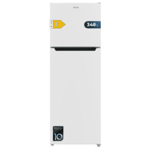 Bolero CoolMarket 2D 348 NF White E Frigorífico de 2 puertas color blanco de 170cm de alto y 59,5cm de ancho con gran capacidad de 348 Litros y Motor Inverter con 10 años de garantía. Sistema de conservación No Frost y clase energética E.