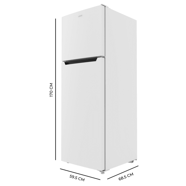 Bolero CoolMarket 2D 348 NF White E Frigorífico de 2 puertas color blanco de 170cm de alto y 59,5cm de ancho con gran capacidad de 348 Litros y Motor Inverter con 10 años de garantía. Sistema de conservación No Frost y clase energética E.