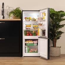 Bolero CoolMarket Combi 117 DF Black E Frigorífico de combi negro, 114cm de alto y 47cm de ancho 117 litros, Defrost, clase energética E y con modo Fast Freezing, Luz LED