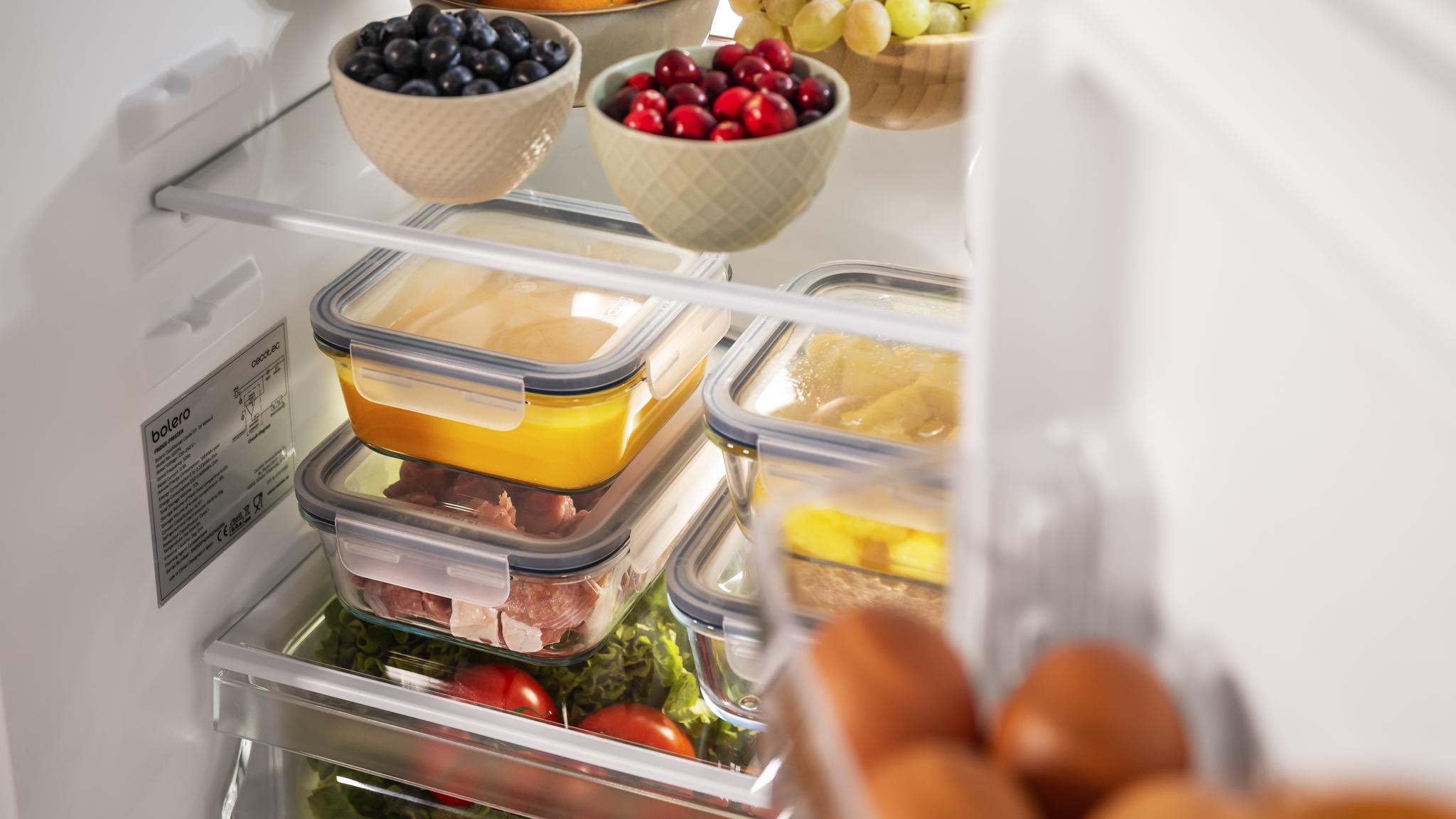 Combiné Frigo-congélo Cecotec Bolero CoolMarket 270L - Porte Coulissante, Classe E, Design Compact Pour Cuisine