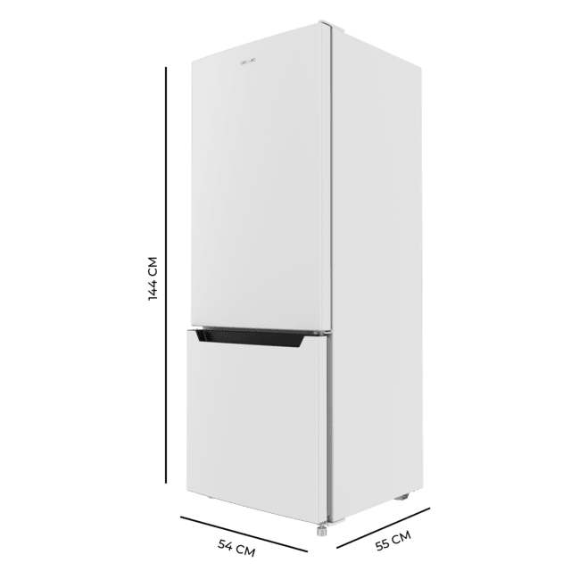 Bolero CoolMarket Combi 205 DF White E Frigorífico de dos puertas blanco, 144 de alto y 54 de ancho 117 litros, Defrost, clase energética E y con modo Fast Cooling.