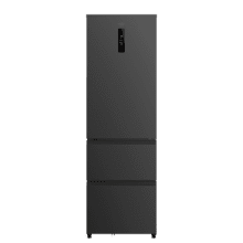 Bolero CoolMarket Combi FD 400 Dark E Frigorífico con Capacidad de 400 Litros, Ancho de 60 cm y alto de 191 cm, Sistema Total NoFrost, Max Inside, Distribución de frío Multi AirFlow, Display Digital Exterior, Interior con diseño Premium en color gris, Cajones para fruta y verdura (uno convertible), Clasificación energética Clase E, Compresor Inverter de bajo consumo y silencioso, Funciones Fast Cooling, Fast Freezer, Modo ECO, Alarmas puerta abierta, temperatura y fallo de funcionamiento.