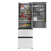 Bolero CoolMarket Combi FD 400 White Glass E Frigorífico con capacidad de 400L, Ancho de 60 cm y alto de 191 cm, Sistema Total NoFrost, Max Inside, Distribución de frío Multi AirFlow, Display Digital Exterior, Interior con diseño Premium en color gris, Cajones para fruta y verdura, Clasificación energética Clase E, Compresor Inverter de bajo consumo y silencioso, Funciones Fast Cooling, Fast Freezer, Modo ECO, Alarmas puerta abierta, temperatura y fallo de funcionamiento.