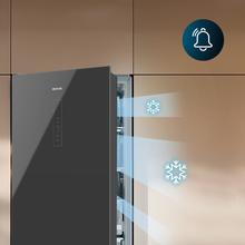 Bolero CoolMarket Combi FD 400 Grey Glass E Réfrigérateur-congélateur French Door en verre noir, capacité de 400L, largeur 60cm et hauteur 191cm, Total NoFrost, Max Inside, distribution du froid Multi AirFlow, écran digital extérieur, intérieur avec design premium en couleur noir, bacs à fruits et légumes, classification énergétique E, compresseur Inverter à faible consommation et silencieux, Fast Cooling et Fast Freezer, Mode ECO, alarme de porte ouverte et de température