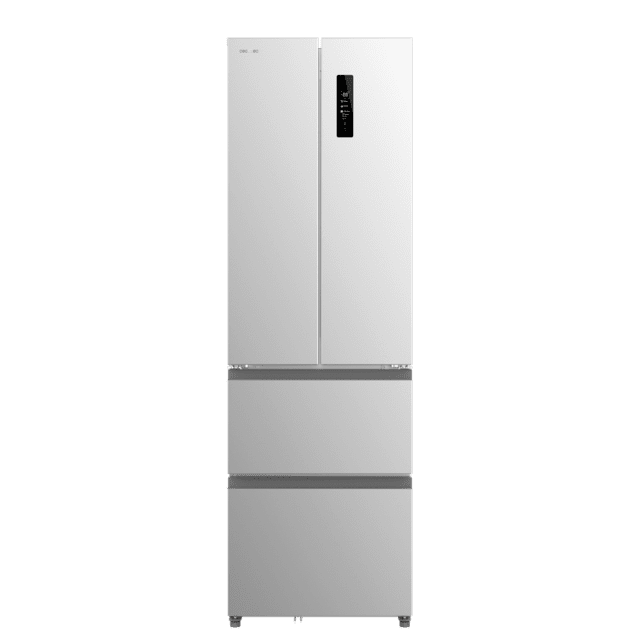 Bolero CoolMarket Combi F2D 400 Inox E Frigorífico con Capacidad de 400 Litros, Ancho de 60 cm y alto de 191 cm, Sistema Total NoFrost, Max Inside, Distribución de frío Multi AirFlow, Display Digital Exterior, Interior con diseño Premium en color gris, Cajones para fruta y verdura (uno convertible), Clasificación energética Clase E, Compresor Inverter de bajo consumo y silencioso, Funciones Fast Cooling, Fast Freezer, Modo ECO, Alarmas puerta abierta, temperatura y fallo de funcionamiento.