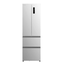 Bolero CoolMarket Combi F2D 400 Inox E Frigorífico con Capacidad de 400 Litros, Ancho de 60 cm y alto de 191 cm, Sistema Total NoFrost, Max Inside, Distribución de frío Multi AirFlow, Display Digital Exterior, Interior con diseño Premium en color gris, Cajones para fruta y verdura (uno convertible), Clasificación energética Clase E, Compresor Inverter de bajo consumo y silencioso, Funciones Fast Cooling, Fast Freezer, Modo ECO, Alarmas puerta abierta, temperatura y fallo de funcionamiento.