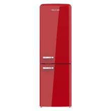 Bolero CoolMarket Combi Origin 231 NF Red E Frigorífico combi retro rojo, 176,5cm alto y 54cm ancho, capacidad 231L, Total No Frost y clase E y con sistema Multi Air Flow. Además, cuenta con el modo Fast Cooling.