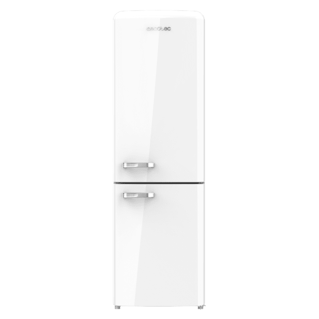 Bolero CoolMarket Combi Origin 231 NF White E Frigorífico combi retro blanco, 176,5cm alto y 54cm ancho, capacidad 231L, Total No Frost y clase E y con sistema Multi Air Flow. Además, cuenta con el modo Fast Cooling.