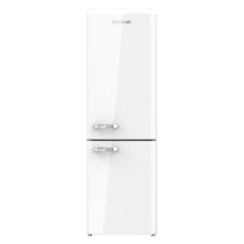 Bolero CoolMarket Combi Origin 231 NF White E Frigorífico combi retro blanco, 176,5cm alto y 54cm ancho, capacidad 231L, Total No Frost y clase E y con sistema Multi Air Flow. Además, cuenta con el modo Fast Cooling.