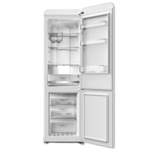 Bolero CoolMarket Combi Origin 250 NF White E Frigorífico combi retro rojo, 186,5cm alto y 54cm ancho, capacidad 250L, Total No Frost y clase E y con sistema Multi Air Flow. Además, cuenta con el modo Fast Cooling.