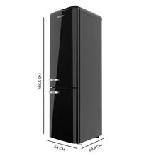 Bolero CoolMarket Combi Origin 250 NF Black E Frigorífico combi retro negro, 186,5cm alto y 54 cm ancho, capacidad 250L, Total No Frost y clase E y con sistema Multi Air Flow. Además, cuenta con el modo Fast Cooling.