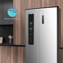 Bolero CoolMarket SBS 562 Inox E Frigorífico americano Side by Side inox, 177cm alto y 91,2cm ancho, con 562L de capacidad, Total No Frost, con compresor Inverter Plus y Sistema Multi AirFlow. Además, cuenta con el modo Fast Cooling y Fast Freezing