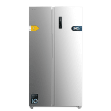 Bolero CoolMarket SBS 562 Inox E Frigorífico americano con 562 litros de capacidad, 177x91 cm, Clase E, NoFrost, Compresor Inverter, Display en puerta, Fast Freezing, Modo Smart, MultiAirFlow