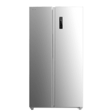 Réfrigérateur américain Side by Side Bolero CoolMarket SBS 562 Inox D en acier inoxydable, de 177 cm de haut et 91,2 cm de large, d'une capacité de 562 L, Total No Frost, avec compresseur Inverter Plus et système Multi AirFlow. De plus, il dispose des modes Refroidissement Rapide et Congélation Rapide.