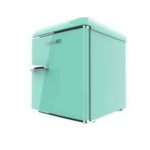 Bolero CoolMarket TT Origin 45 Green E Mini frigorífico retro sobremesa verde de 55cm de alto y 44,7cm de ancho con capacidad de 45L, clase energética E, Icebox y tirador cromado.