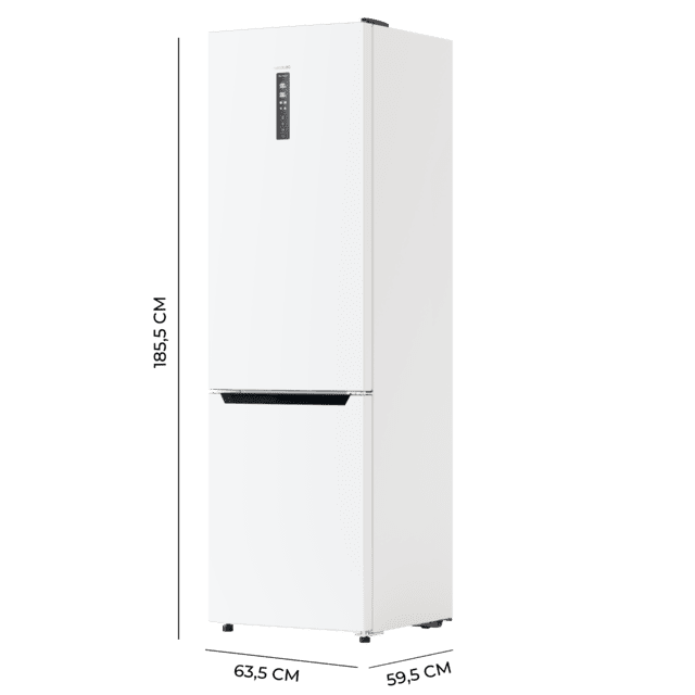 Bolero CoolMarket Combi 322T White D Frigorífico combi blanco, 185cm de alto y 60 cm de ancho, con 322L de capacidad, compresor Inverter Plus,Total No Frost, clase energética D y con sistema Multi Air Flow.