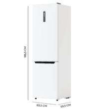 Bolero CoolMarket Combi 322T White D Frigorífico combi blanco, 185cm de alto y 60 cm de ancho, con 322L de capacidad, compresor Inverter Plus,Total No Frost, clase energética D y con sistema Multi Air Flow.