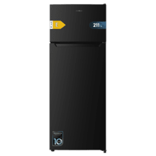 Bolero CoolMarket 2D 211 Black E Frigorífico de dos puertas negro, 143 de alto y 54 de ancho, 211 litros y clase energética E.