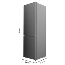 Bolero CoolMarket Combi 250 Dark E Frigorífico combinado em aço inox Dark, 180cm de altura e 55cm de largura, com capacidade de 250 litros, Total No Frost, classe energética E e com sistema Multi Air Flow. Além disso, possui modo Fast Cooling e gaveta Humidity Box com regulagem de umidade, além de alarmes de porta aberta e mau funcionamento.
