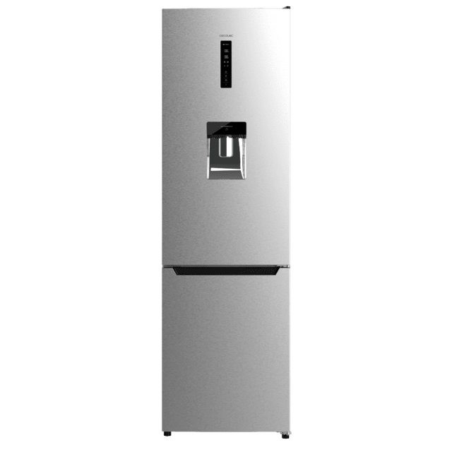 Bolero CoolMarket Combi 322 WD Inox E Frigorífico combi inox, 185,5cm de alto y 59,5 cm de ancho, con 322 litros de capacidad, compresor Inverter Plus, Total No Frost, dispensador de agua, clase energética D y con sistema Multi Air Flow. Además, cuenta con el modo Fast Cooling.