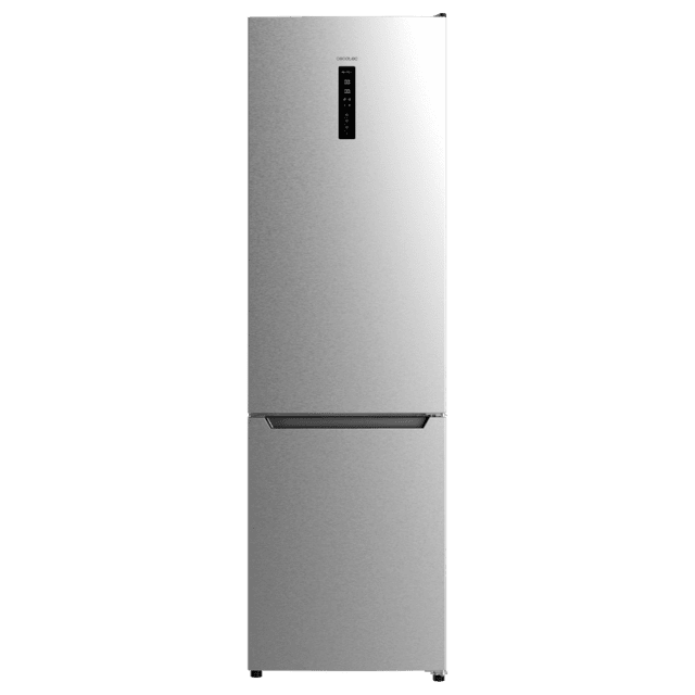 Bolero CoolMarket Combi 356 Inox E Frigorífico combi inox, 200cm alto y 59,5 cm ancho, capacidad 356L, Total No Frost, clase energética E. Además, cuenta con distintos modos como Fast Cooling y Fast Freezing, así como sistemas como MultiAirFlow y modo vacaciones.