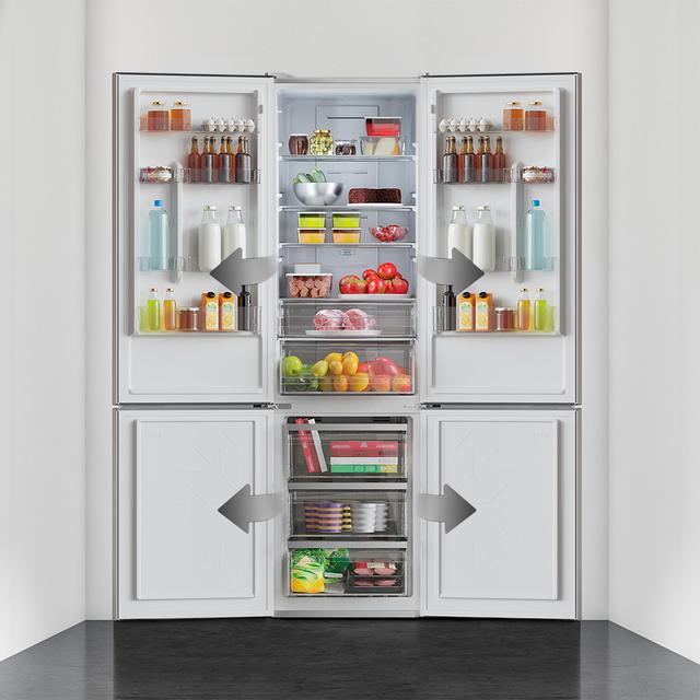 Bolero CoolMarket Combi 356 Inox E Frigorífico Combinado inox, 200 cm de altura e 59,5 cm de largura, 356 L de capacidade, Total No Frost, Classe energética E. Além disso, dispõe de diferentes modos como Fast Cooling e Fast Freezing, bem como de sistemas como MultiAirFlow e modo Férias.