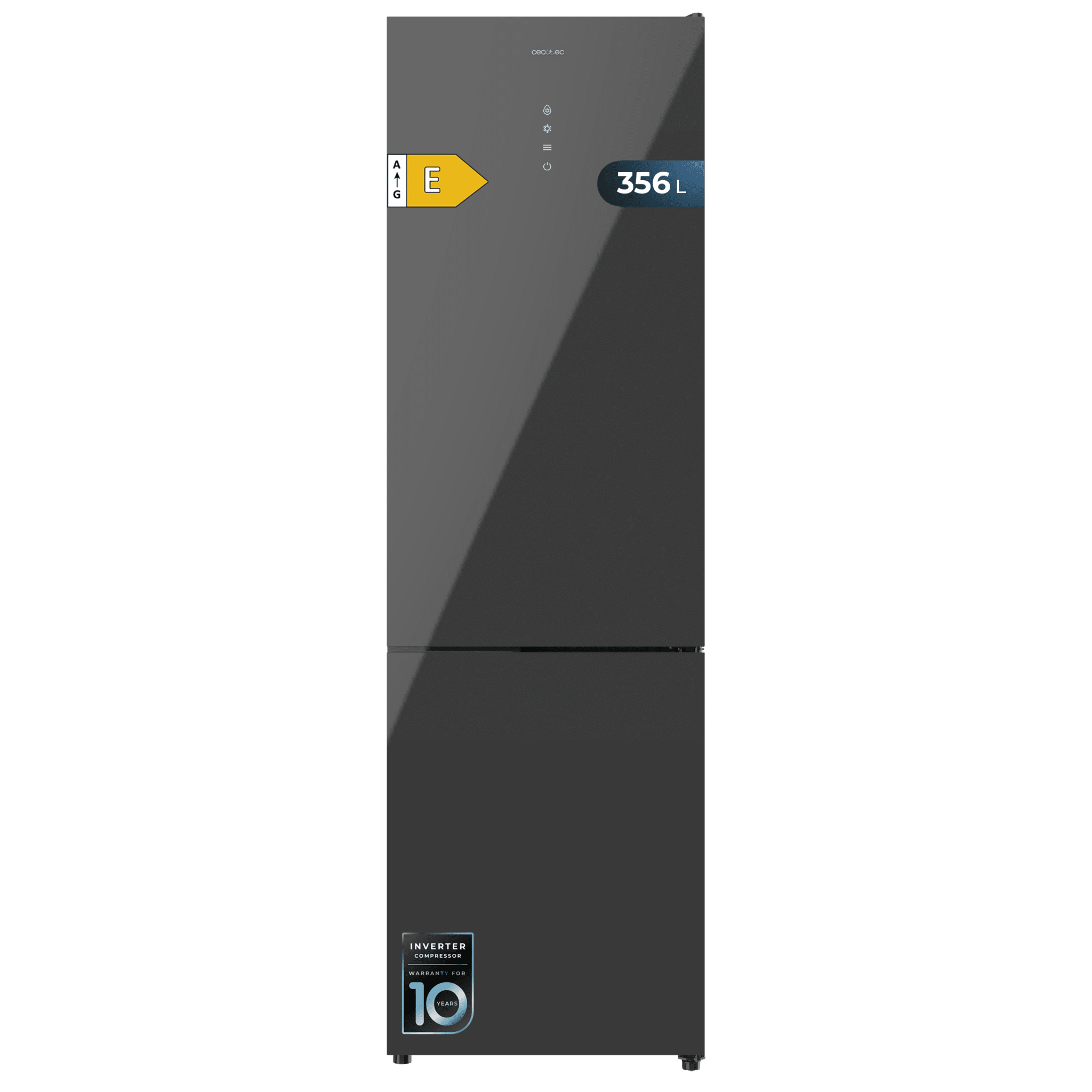 Bolero CoolMarket Combi 356 Grey Glass E Kombikühlschrank aus grauem Glas, 200 cm hoch und 59,5 cm breit, 356 l Fassungsvermögen, Total No Frost, Energieklasse E. Darüber hinaus verfügt er über verschiedene Modi wie Schnellkühlen und Schnellgefrieren sowie Systeme wie z B. MultiAirFlow und Urlaubsmodus.