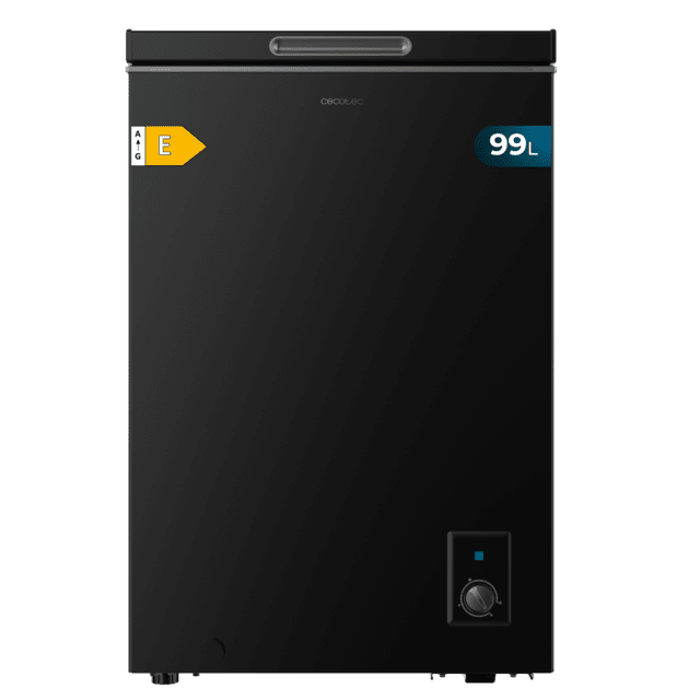 Bolero CoolMarket Chest 99 Black E Congelador horizontal negro, 83,5cm alto y 54,5cm ancho, con 99 L de capacidad, conversible a frigorífico, clase energética E y con modo Fast Freezing