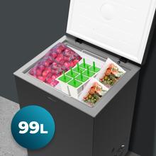 Bolero CoolMarket Chest 99 Black E Congelador horizontal negro, 83,5cm alto y 54,5cm ancho, con 99 L de capacidad, conversible a frigorífico, clase energética E y con modo Fast Freezing