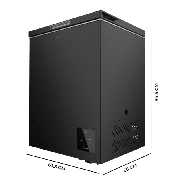 Bolero CoolMarket Chest 142 Black E Congelador horizontal negro, 83,5cm alto y 63,5cm ancho, con 142 L de capacidad, compresor Inverter Plus, conversible a frigorífico, clase energética E y con modo Fast Freezing