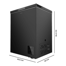 Bolero CoolMarket Chest 142 Black E Congelador horizontal negro, 83,5cm alto y 63,5cm ancho, con 142 L de capacidad, compresor Inverter Plus, conversible a frigorífico, clase energética E y con modo Fast Freezing