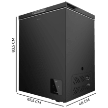 Bolero CoolMarket Chest 142 Black E Congelador horizontal negro, 83,5cm alto y 63,5cm ancho, con 142 L de capacidad, compresor Inverter Plus, conversible a frigorífico, clase energética E y con modo Fast Freezing
