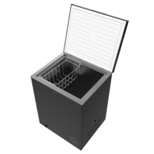 Bolero CoolMarket Chest 142 Black E Congelador horizontal negro, 83,5cm alto y 63,5cm ancho, con 142 L de capacidad, compresor Inverter Plus, conversible a frigorífico, clase energética E y con modo Fast Freezing