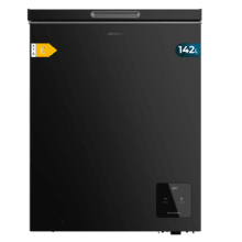 Bolero CoolMarket Chest 142 Black E Congelador horizontal negro, 83,5cm alto y 63,5cm ancho, con 142 L de capacidad, compresor Inverter Plus, conversible a frigorífico, clase energética E y con modo Fast Freezing