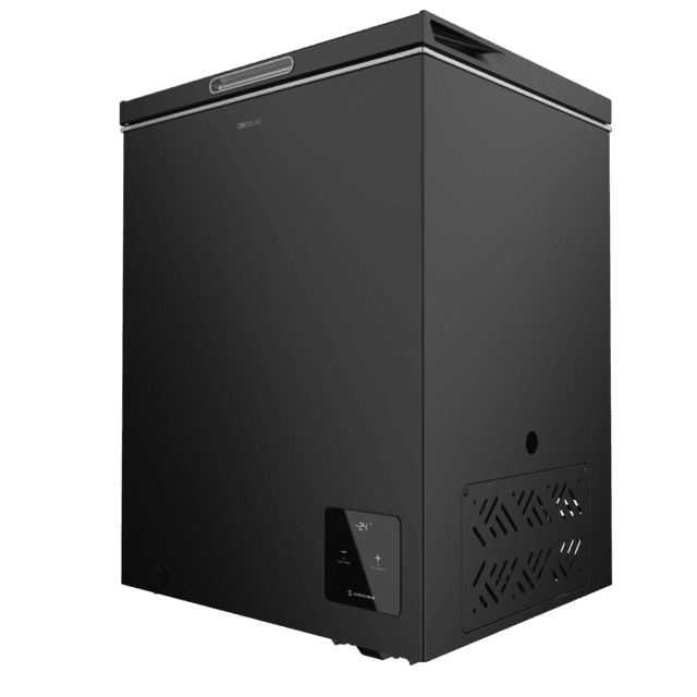 Bolero CoolMarket Chest 142 Black E Congelador horizontal negro, 83,5cm alto y 63,5cm ancho, con 142 L de capacidad, compresor Inverter Plus, conversible a frigorífico, clase energética E y con modo Fast Freezing