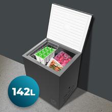 Bolero CoolMarket Chest 142 Black E Congelador horizontal negro, 83,5cm alto y 63,5cm ancho, con 142 L de capacidad, compresor Inverter Plus, conversible a frigorífico, clase energética E y con modo Fast Freezing