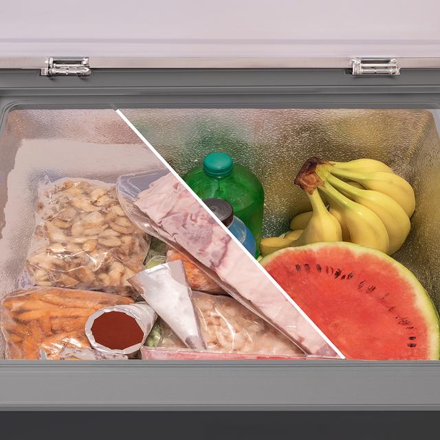 Bolero CoolMarket Chest 199 Black E Congelador horizontal negro, 83,5cm alto y 82,5cm ancho, con 199 L de capacidad, compresor Inverter Plus, conversible a frigorífico, clase energética E y con modo Fast Freezing