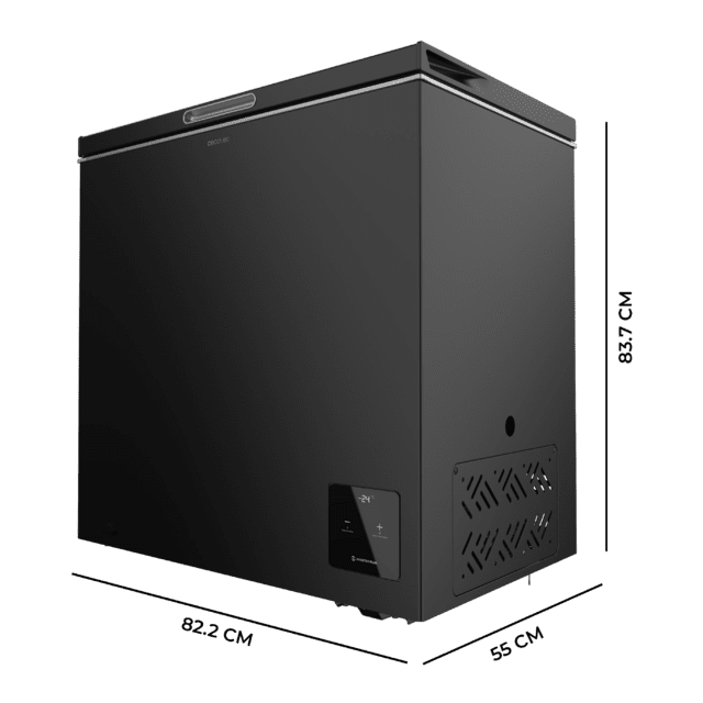 Bolero CoolMarket Chest 199 Black E Congelador horizontal negro, 83,5cm alto y 82,5cm ancho, con 199 L de capacidad, compresor Inverter Plus, conversible a frigorífico, clase energética E y con modo Fast Freezing