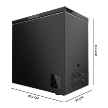 Bolero CoolMarket Chest 199 Black E Congelador horizontal negro, 83,5cm alto y 82,5cm ancho, con 199 L de capacidad, compresor Inverter Plus, conversible a frigorífico, clase energética E y con modo Fast Freezing