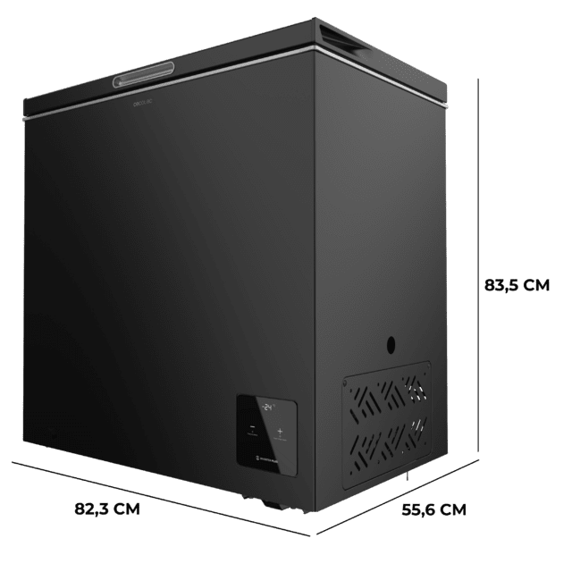 Bolero CoolMarket Chest 199 Black E Congelador horizontal negro, 83,5cm alto y 82,5cm ancho, con 199 L de capacidad, compresor Inverter Plus, conversible a frigorífico, clase energética E y con modo Fast Freezing