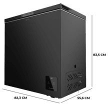 Bolero CoolMarket Chest 199 Black E Congelador horizontal negro, 83,5cm alto y 82,5cm ancho, con 199 L de capacidad, compresor Inverter Plus, conversible a frigorífico, clase energética E y con modo Fast Freezing
