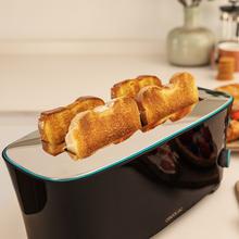 Toast&Taste Extra Double B Grille-pain 2L avec deux fentes, 1350 W de puissance et 7 niveaux de grillage ; fonction décongeler et réchauffer. Système d’extra-élévation, ample plateau ramasse-miettes et espace range-câble.